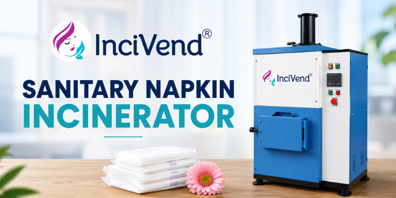 Sanitary Napkin Incinerator Manufacturer in India by Incivend for safe and hygienic menstrual waste disposal in schools, hospitals and offices