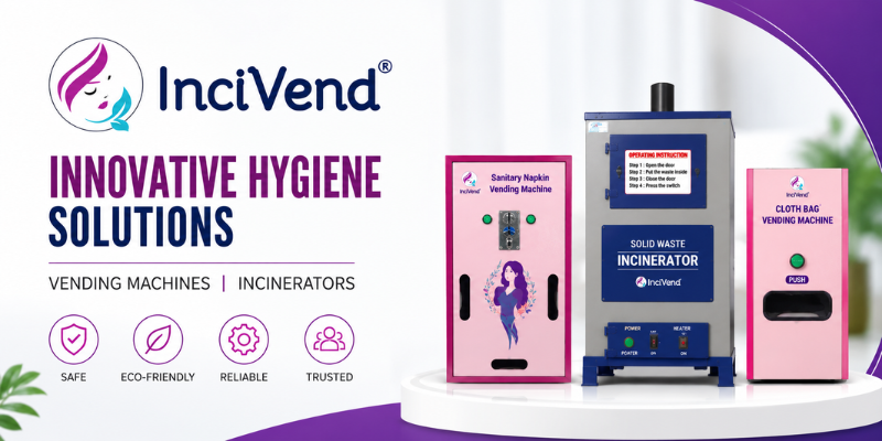 Institutional hygiene machine manufacturer in India offering sanitary vending machines, incinerators and hygiene equipment by Incivend