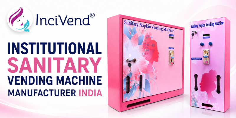 Institutional sanitary vending machine for schools and offices.