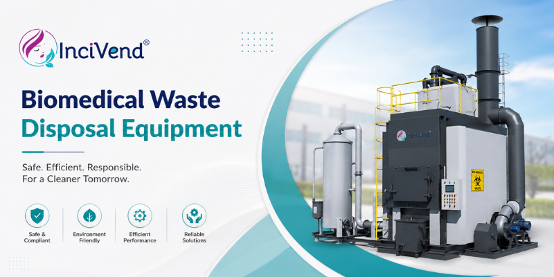 Biomedical waste disposal equipment with sanitary napkin incinerator by Incivend.